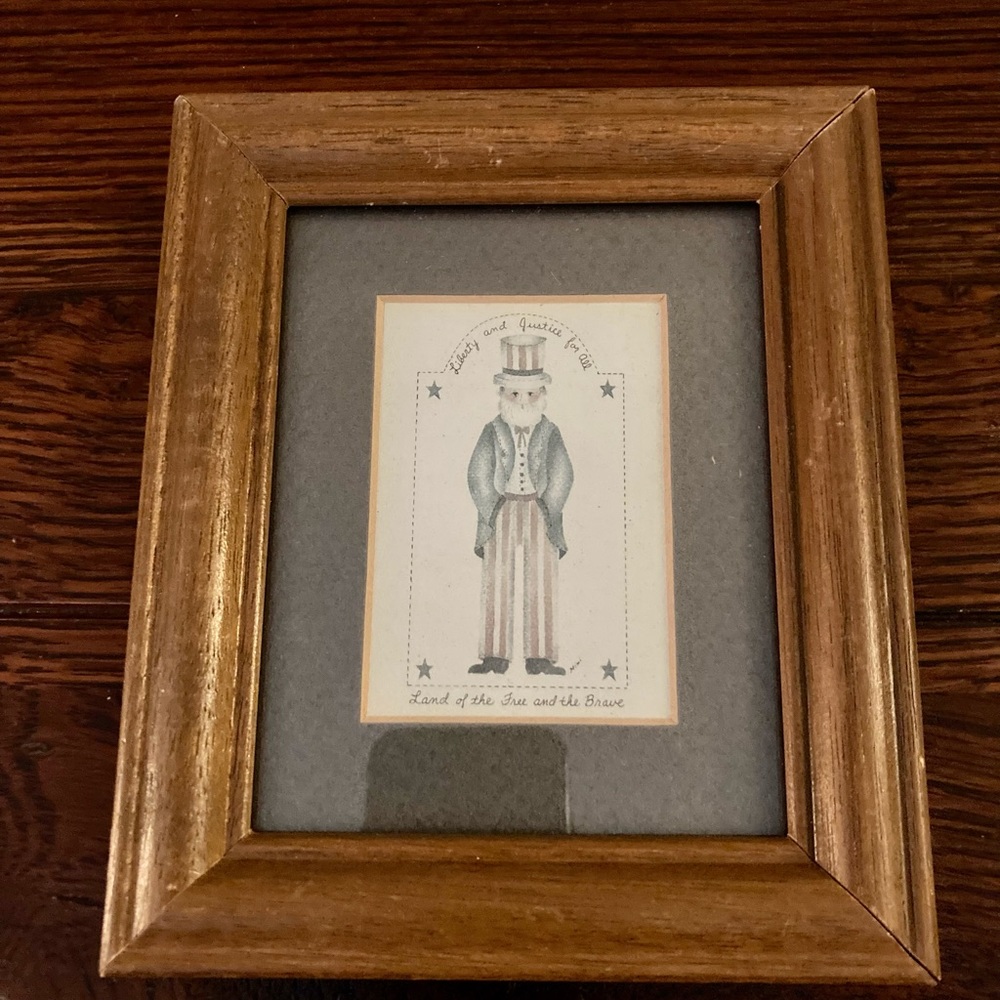 Uncle Sam Wall Decoration! In frame, vintage